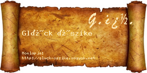 Glück Őszike névjegykártya